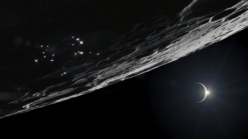 NASA's concept for a lunar base that it plans to build over the next few years.