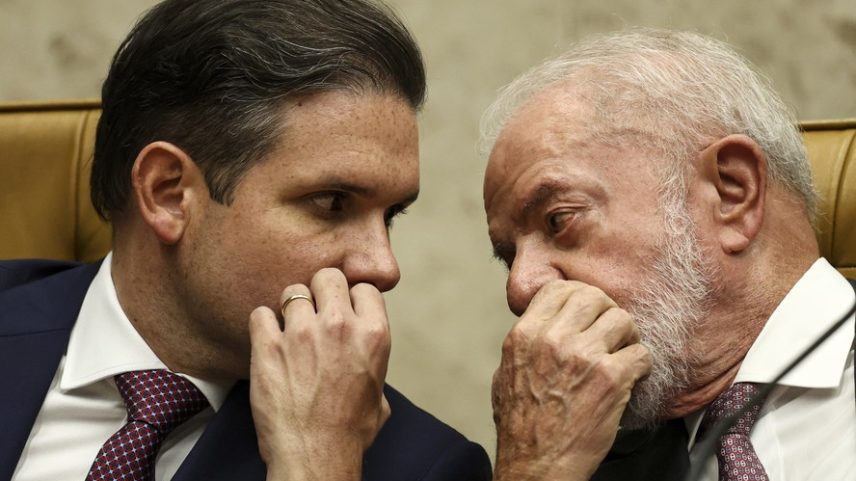 Presidente da Câmara, Hugo Motta, e o presidente Luiz Inácio Lula da Silva na abertura do Ano Judiciário de 2026, no plenário do STF