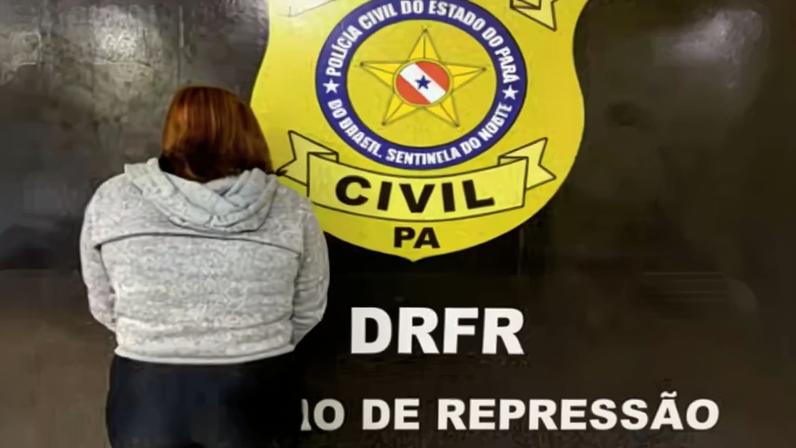 Imagem colorida de mulher de costas após prisão
