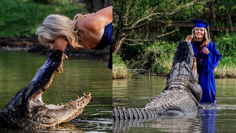 Kat Daley, de 22 anos, quis destacar a relação com os animais do santuário onde trabalha em ensaio de formatura