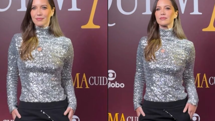 Nathalia Dill aposta em look prateado para festa de lançamento de 'Quem Ama Cuida'