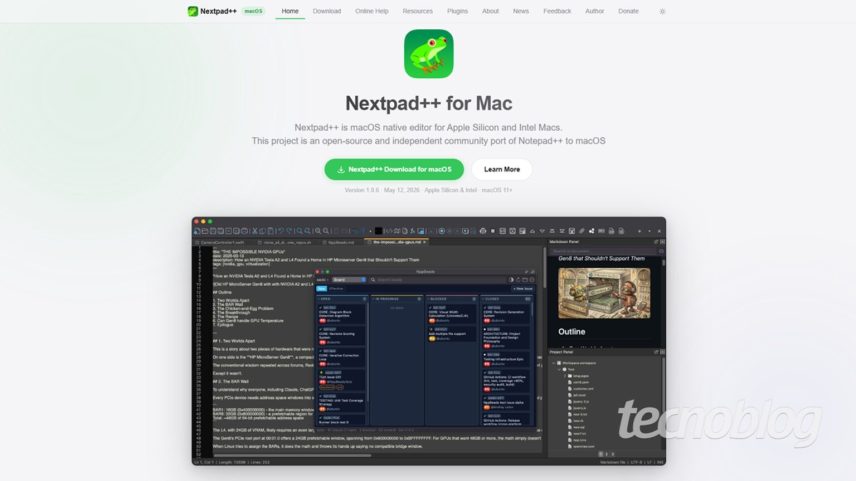 Notepad++ (imagem: Emerson Alecrim/Tecnoblog)