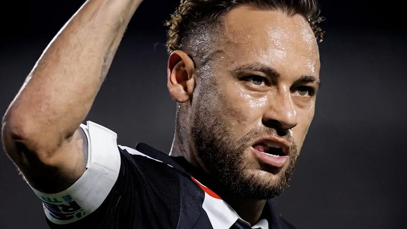 Neymar comemora gol do Santos contra o Recoleta
