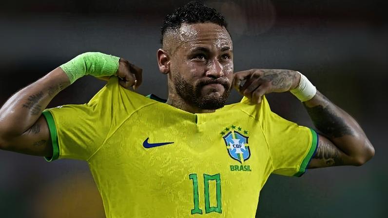 Neymar comemora seu gol no jogo do Brasil contra a Bolívia, pelas Eliminatórias Sul-Americanas