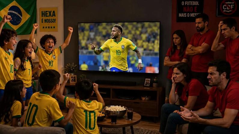 Posição política falou mais alto que mérito esportivo para muitos que eram contrários à convocação de Neymar para a Copa do Mundo. (Foto: Imagem criada utilizando ChatGPT/Gazeta do Povo)