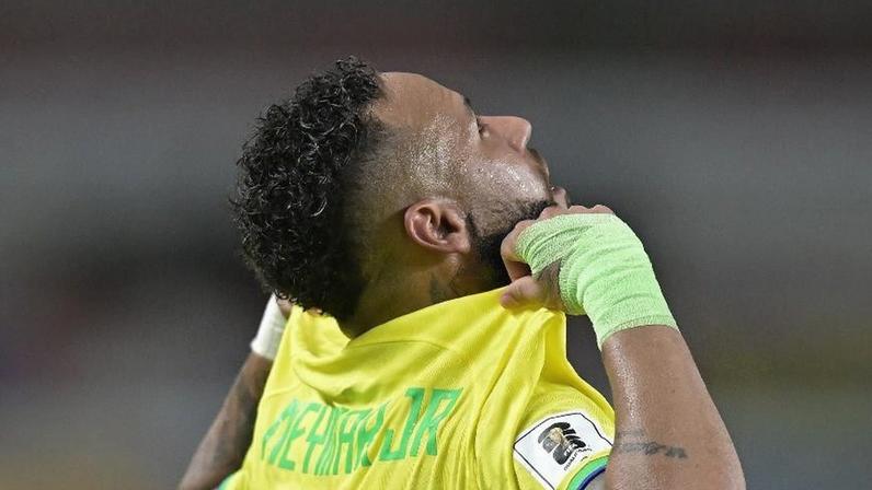 Neymar, da seleção brasileira, em jogo contra a Bolívia pelas Eliminatórias da Copa do Mundo de 2026