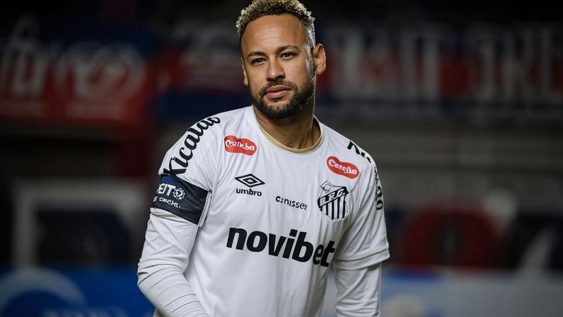 Neymar na partida contra o San Lorenzo pela Copa Sul-Americana