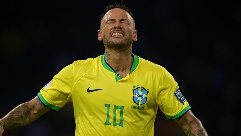 Neymar em ação com a camisa da seleção brasileira em 2023