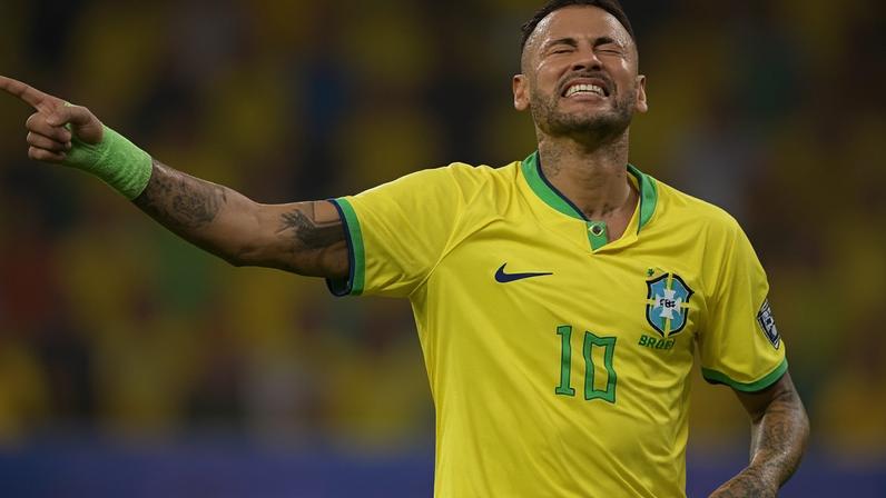 Neymar em ação com a camisa da seleção brasileira em 2023
