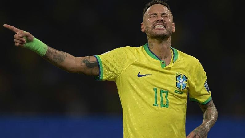 Neymar em ação com a camisa da seleção brasileira em 2023
