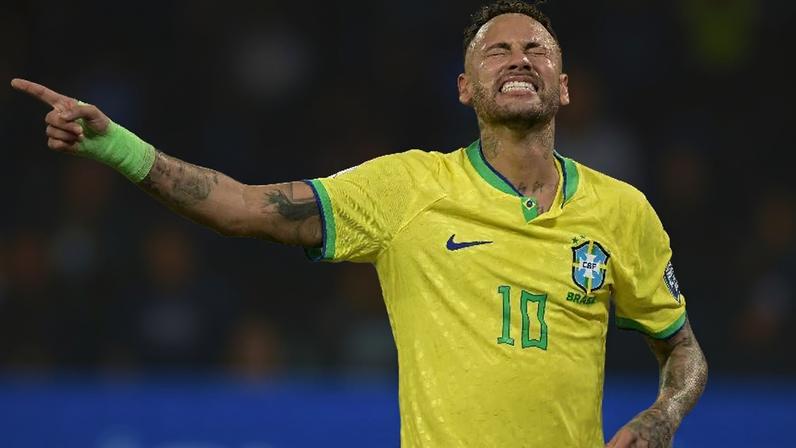 Neymar em ação com a camisa da seleção brasileira em 2023