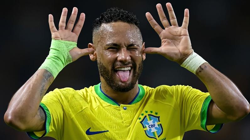 Neymar em ação com a camisa da seleção brasileira em 2023