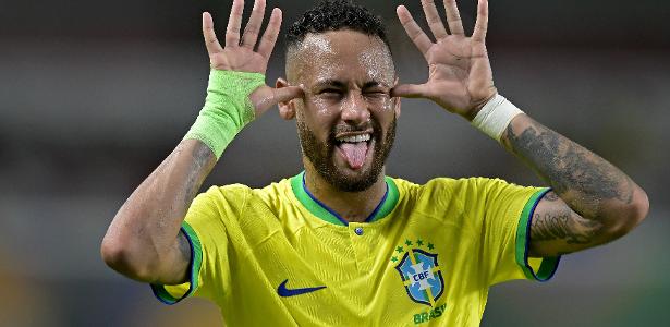 Neymar em ação com a camisa da seleção brasileira em 2023