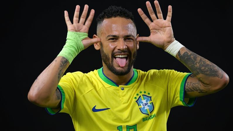 Neymar em ação com a camisa da seleção brasileira em 2023