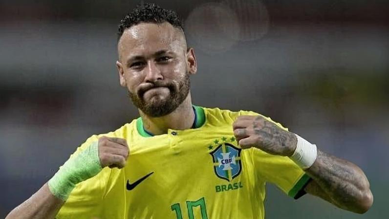 Neymar em seu último gol marcado pelo Brasil, em setembro de 2023, contra a Bolívia