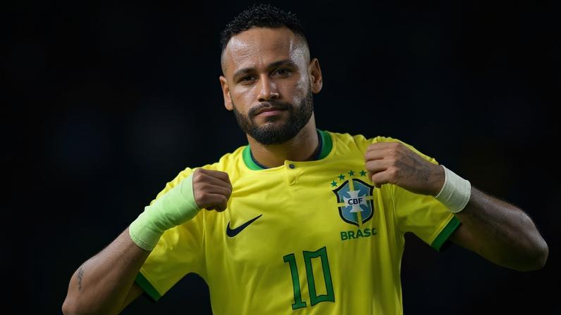 Neymar em seu último gol marcado pelo Brasil em setembro de 2023 contra a Bolívia