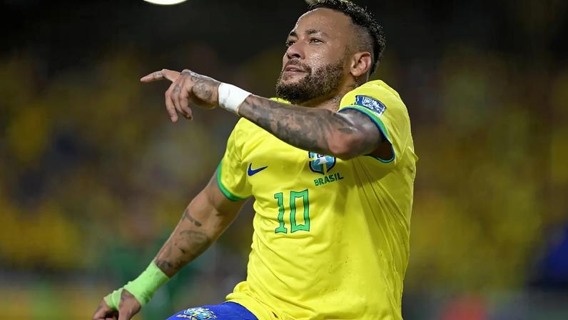 Pelé? Neymar comemora com soco no ar o seu 78º gol pela seleção, contra a fraca seleção da Bolívia