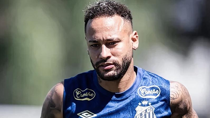Neymar em treino do Santos