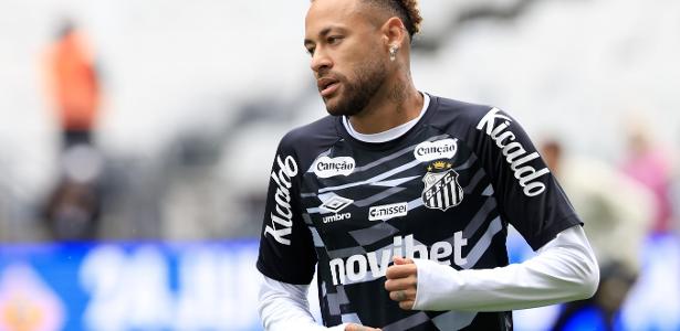 Neymar na Neo Química Arena, em Santos, neste domingo