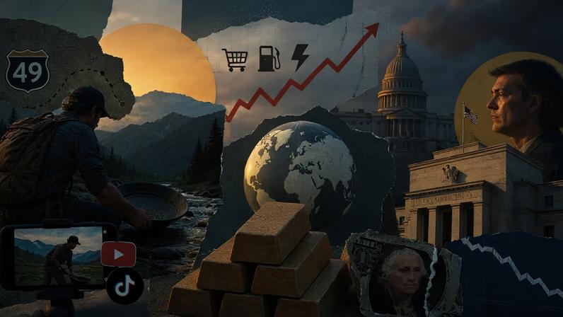 Nova corrida do ouro: desconfiança no dólar faz americanos investirem em equipamentos para procurar ouro no Oeste do país (Foto: Imagem criada utilizando ChatGPT Images/Gazeta do Povo)