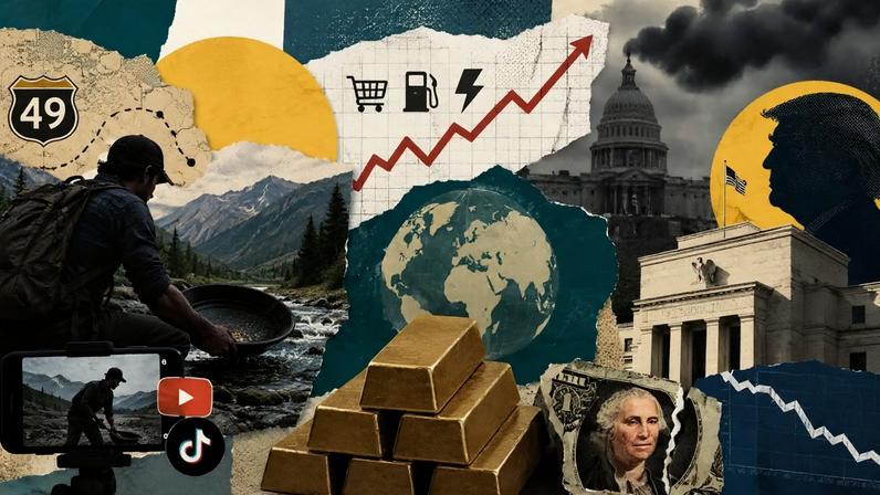 Nova corrida do ouro: desconfiança no dólar faz americanos investirem em equipamentos para procurar ouro no Oeste do país (Foto: Imagem criada utilizando ChatGPT Images/Gazeta do Povo)