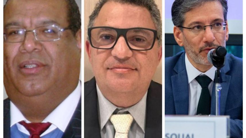 O desembargador Guaraci de Campos Vianna, o ex-procurador-geral do estado do Rio, Renan Saad, e o ex-secretário estadual da Fazenda Juliano Pasqual. (Amaerj, Linkedin e Sefaz/)