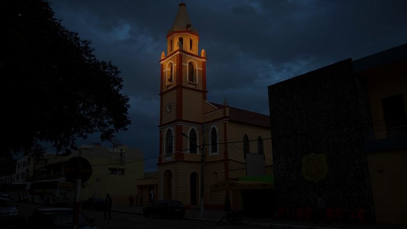 Vista do centro de São Sepé RS, com igreja e comércio local. Crédito: Tripadvisor.