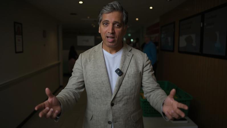 BBC economics editor's piece to camera from room in Hampshire