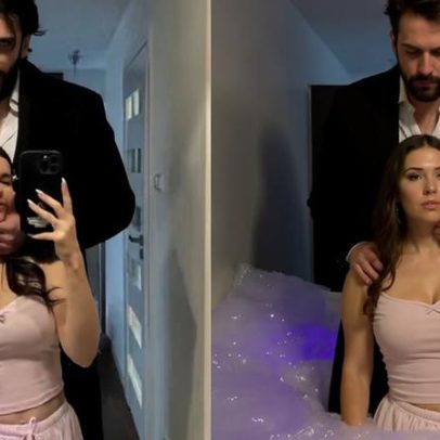 Casal viraliza por grande diferença de altura e tamanho