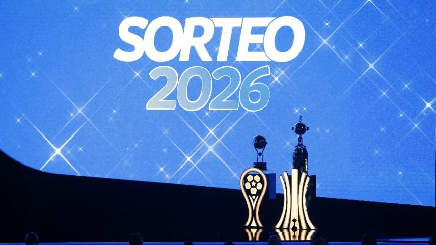 Palco do sorteio da Libertadores 2026