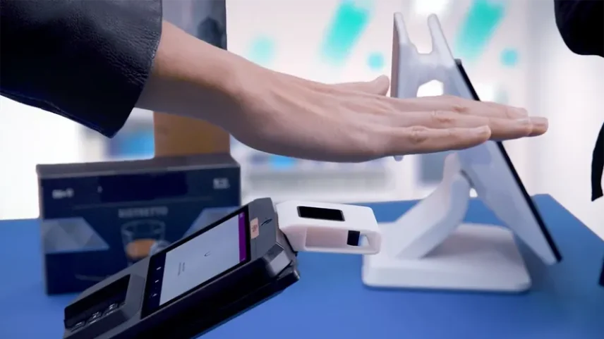 Sistema de pagamento por biometria da palma da mão da Ingenico — Foto: Divulgação