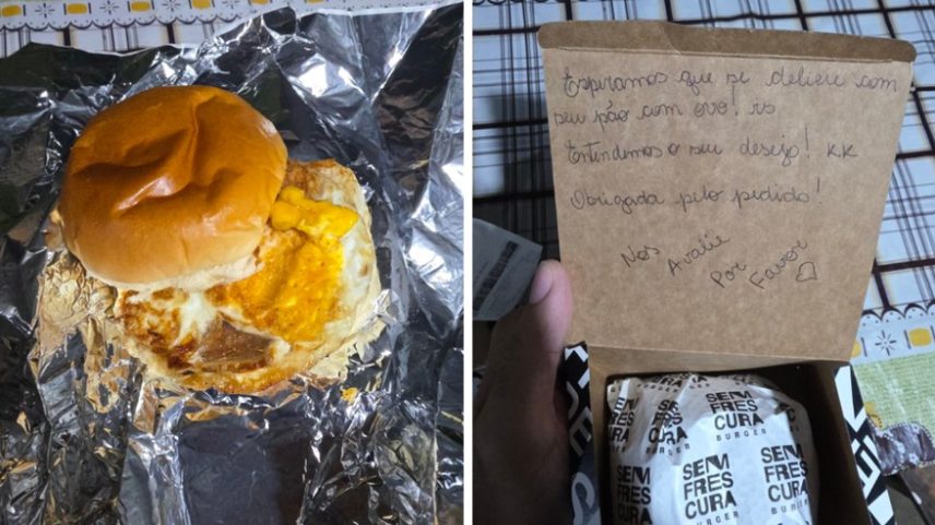 Ao saber que consumidor queria comer pão com ovo, restaurante no Rio enviou o lanche completo como cortesia — Foto: Reprodução/Redes sociais