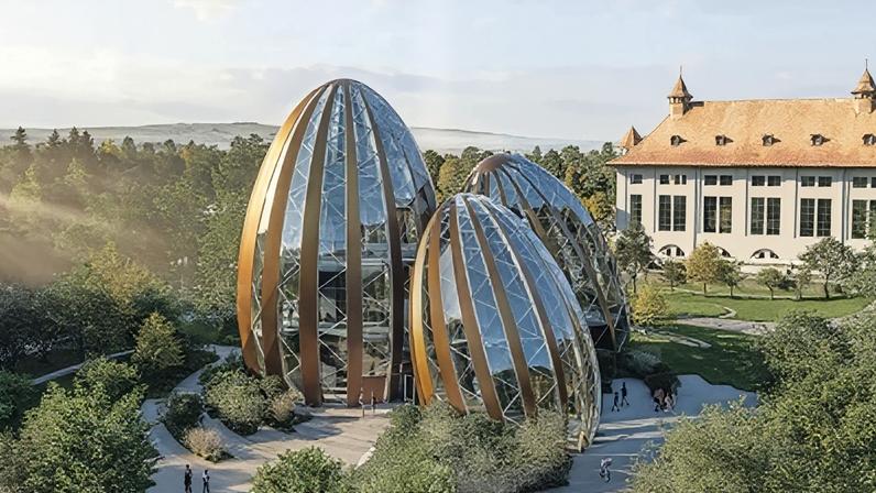 Projeto de umas das estruturas do Parc du Chocolat Cailler, no distrito de Gruyère, na Suíça