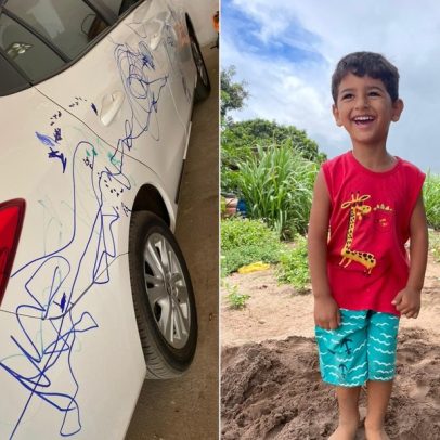 Menino risca carro com caneta em Alagoas e chora