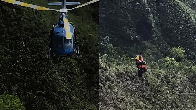 Mulher é resgatada de penhasco em Belo horizonte (MG)