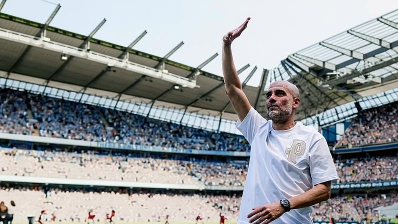 Pep Guardiola em seu último jogo como treinador do Manchester City