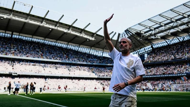 Pep Guardiola em seu último jogo como treinador do Manchester City