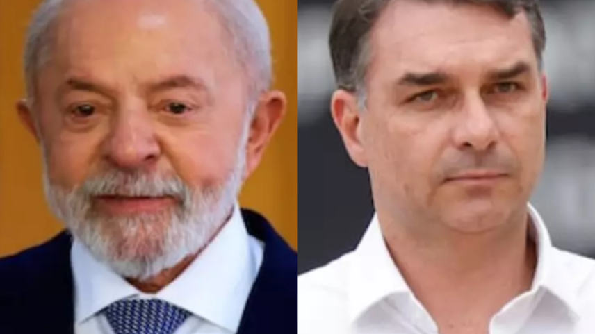 Lula e Flávio Bolsonaro