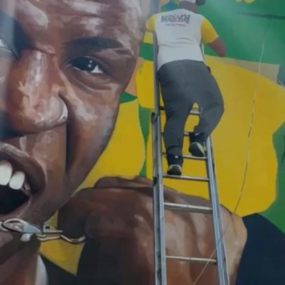 Virginia é apagada de mural em rua decorada para Copa após término com Vini Jr