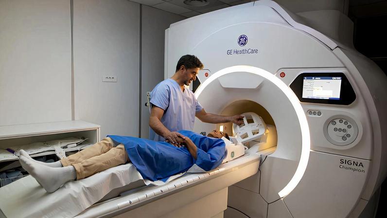 Medicina diagnóstica: máquina de ressonância magnética da GE Healthcare que faz uso de IA
