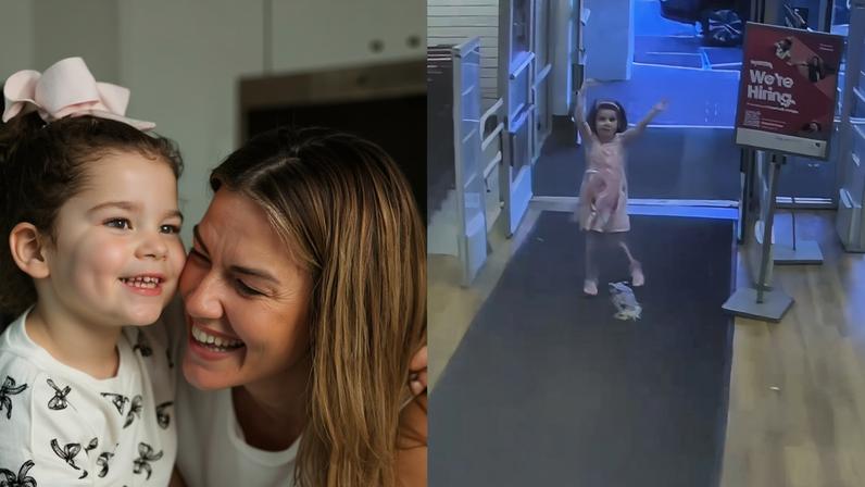 1 de 1 Menina de 5 anos se perde em loja e reação ao ser achada surpreende