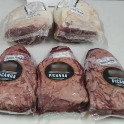 Homem é flagrado com picanha escondida na cintura em mercado de Maceió