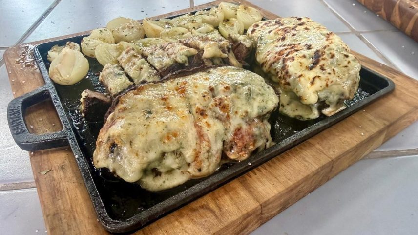 Picanha com queijo do Thiago Oliveira — Foto: Igor Trípoli/Globo