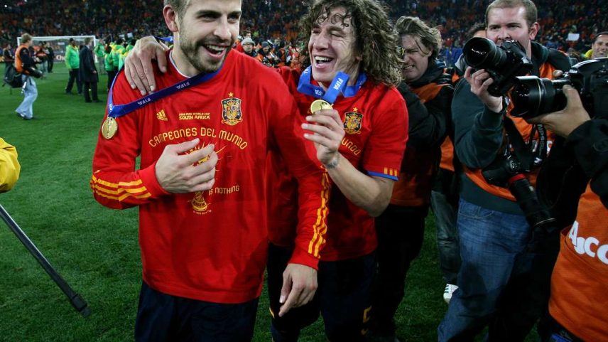 Piqué foi campeão do mundo em 2010 com a Espanha