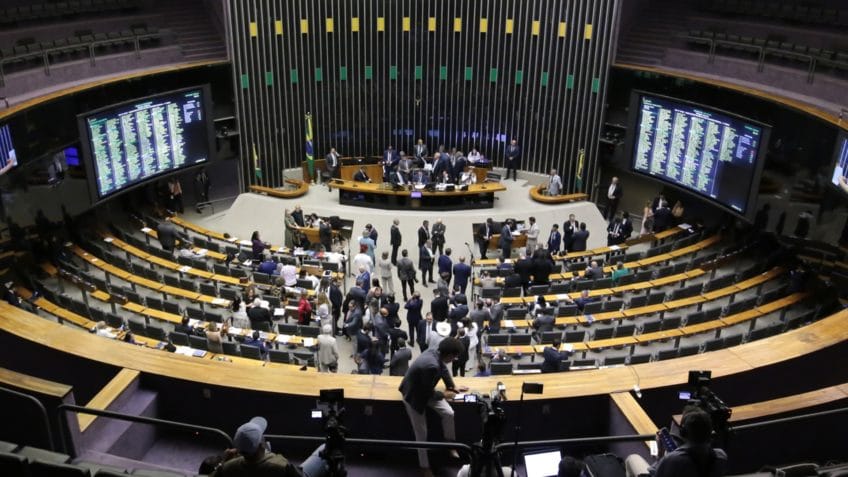 Na imagem, o plenário da Câmara dos Deputados