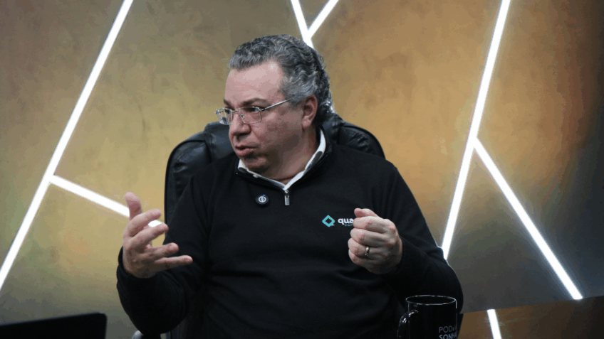 Na imagem, Marcos Guirro, managing director da Quadra Softworks em entrevista ao Podsonhar