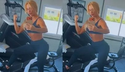 Poliana Rocha chama atenção ao exibir braços durante treino