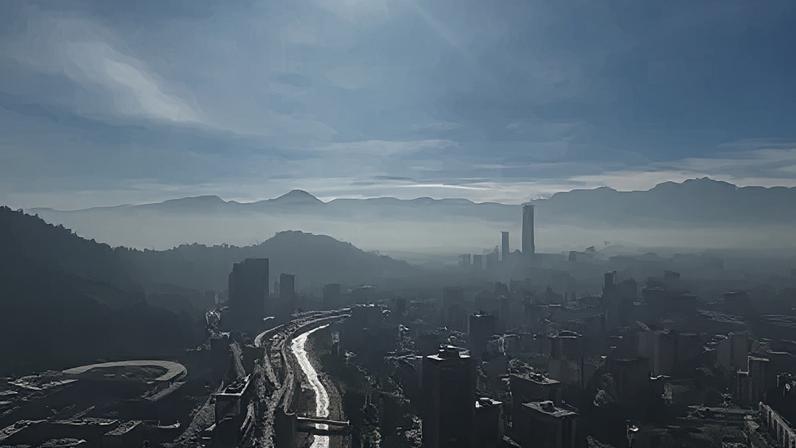 Poluição em Santiago, capital do Chile