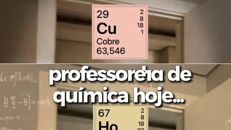 Professor brinca com mudança na piada em aulas de química — Foto: Reprodução/Redes sociais