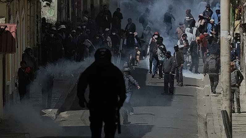 Protesto em La Paz, na Bolívia